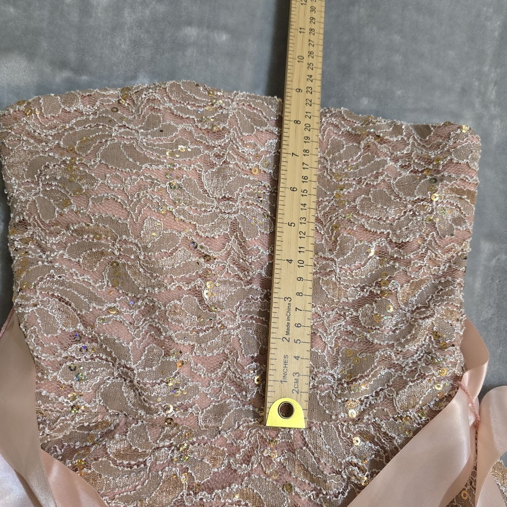 NWT Lily Rose Size Small Pink Sequin Strapless Formal Dress - Picture 4 of 10